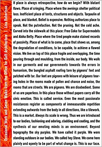 Image result for Lisa Robertson’s Occasional Work and Seven Walks from the Office for Soft Architecture
